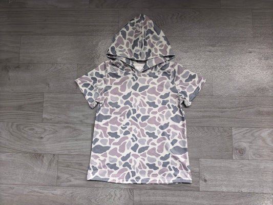10.3 Preorder BT1988 Kids Boys Gren camo Short Sleeve Hoodie Top