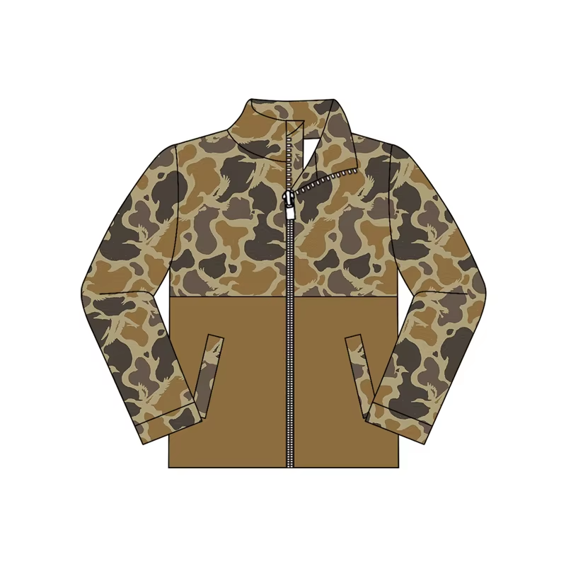 10.1 Preorder BT1998 Baby Boys Camo Zipper Pullover Top