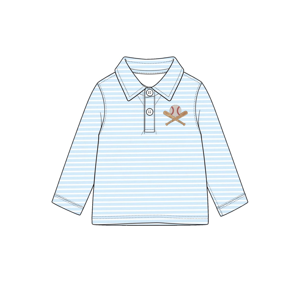 10.1 Preorder BT1999 Baby Boys  Baseball Blue Striped Polo Shirt Top