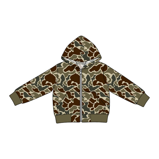 10.21 BT2018 Preorder Kids Girls Dark Brown Green Camo Denim Jacket
