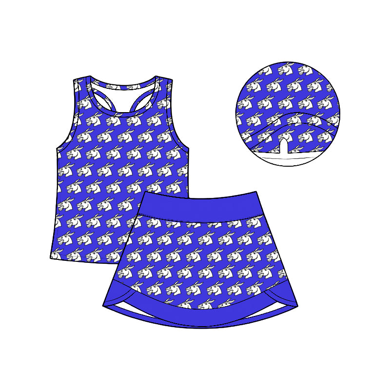 (Custom Design Preorder MOQ 5) Teams Bernie Mules Tank Top Skort Girls Summer Clothes Set