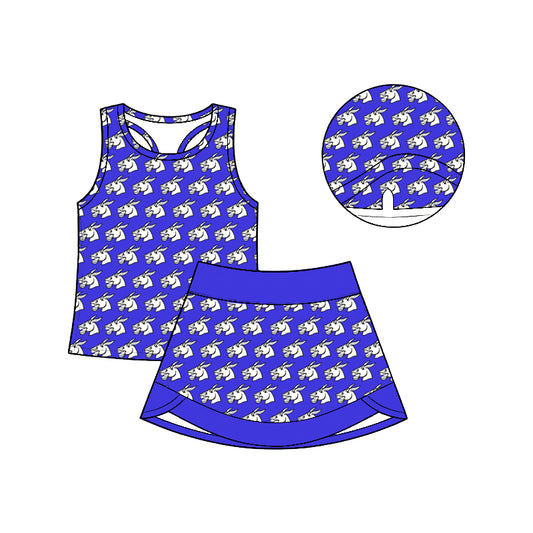 (Custom Design Preorder MOQ 5) Teams Bernie Mules Tank Top Skort Girls Summer Clothes Set