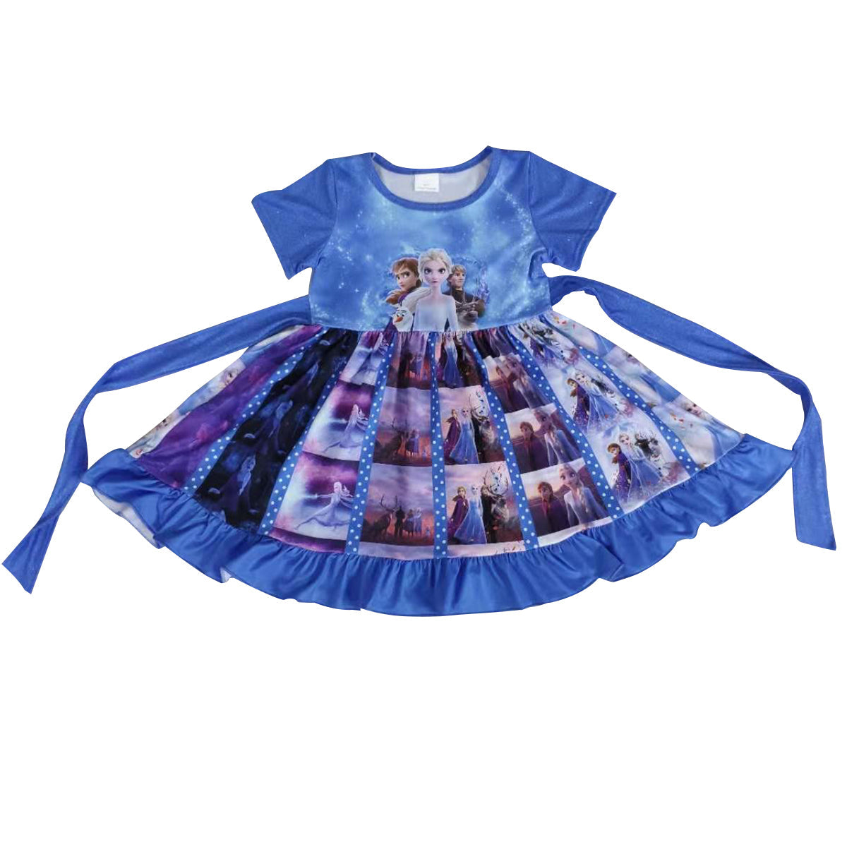 A18-9 Cartoon Princess Short Sleeve Girls Twirl Dress