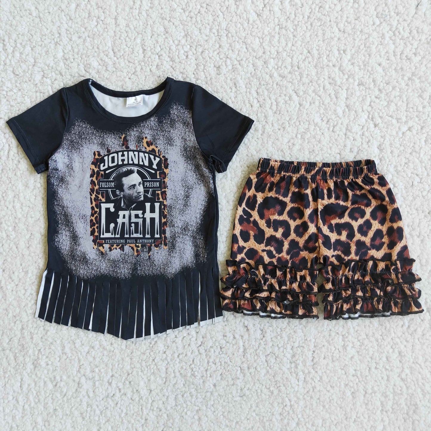 (Promotion)singer Johnn* Cas* Short sleeve icing shorts girls summer outfits C0-16