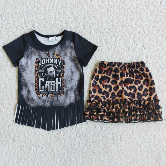 (Promotion)singer Johnn* Cas* Short sleeve icing shorts girls summer outfits C0-16