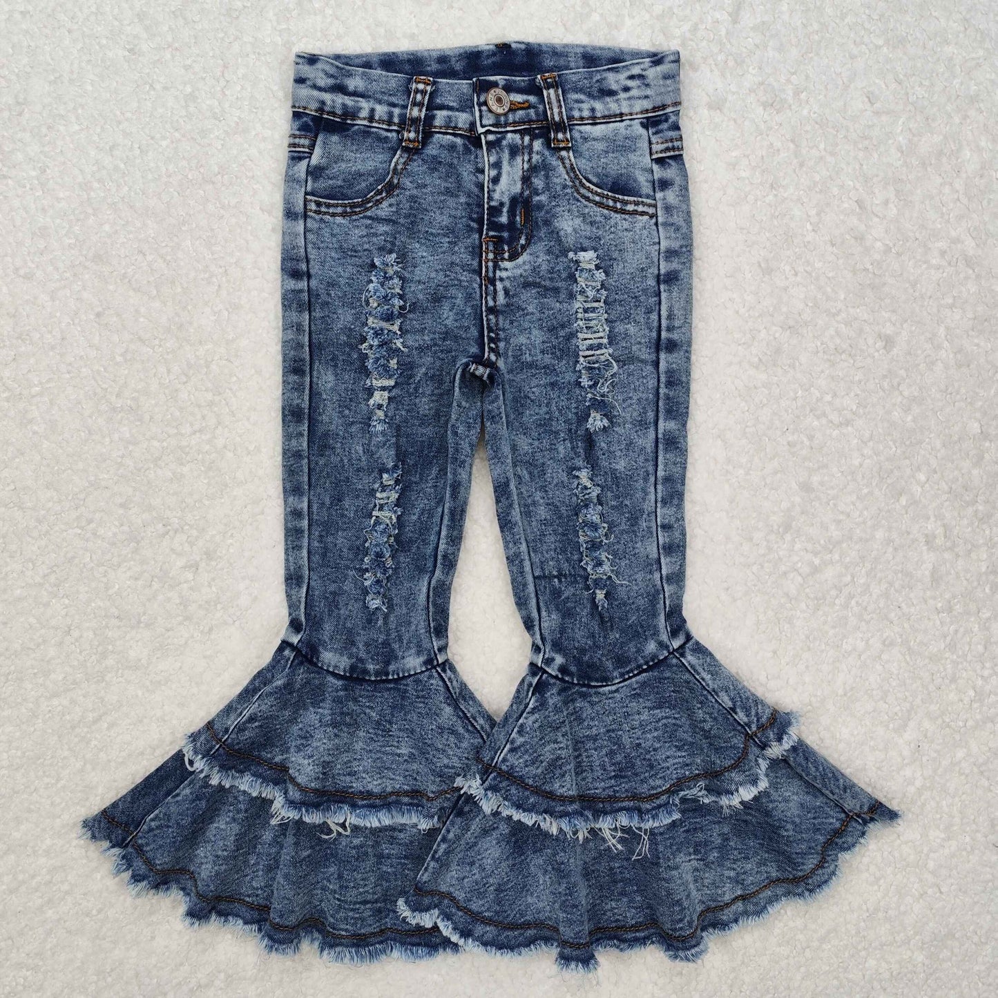 Bell bottom hole jeans C1-13