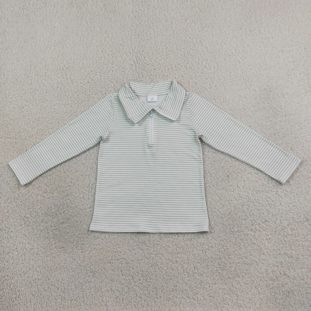 BT1876 Stripes Print Boys Kids Long Sleeve Zipper Pullover Top