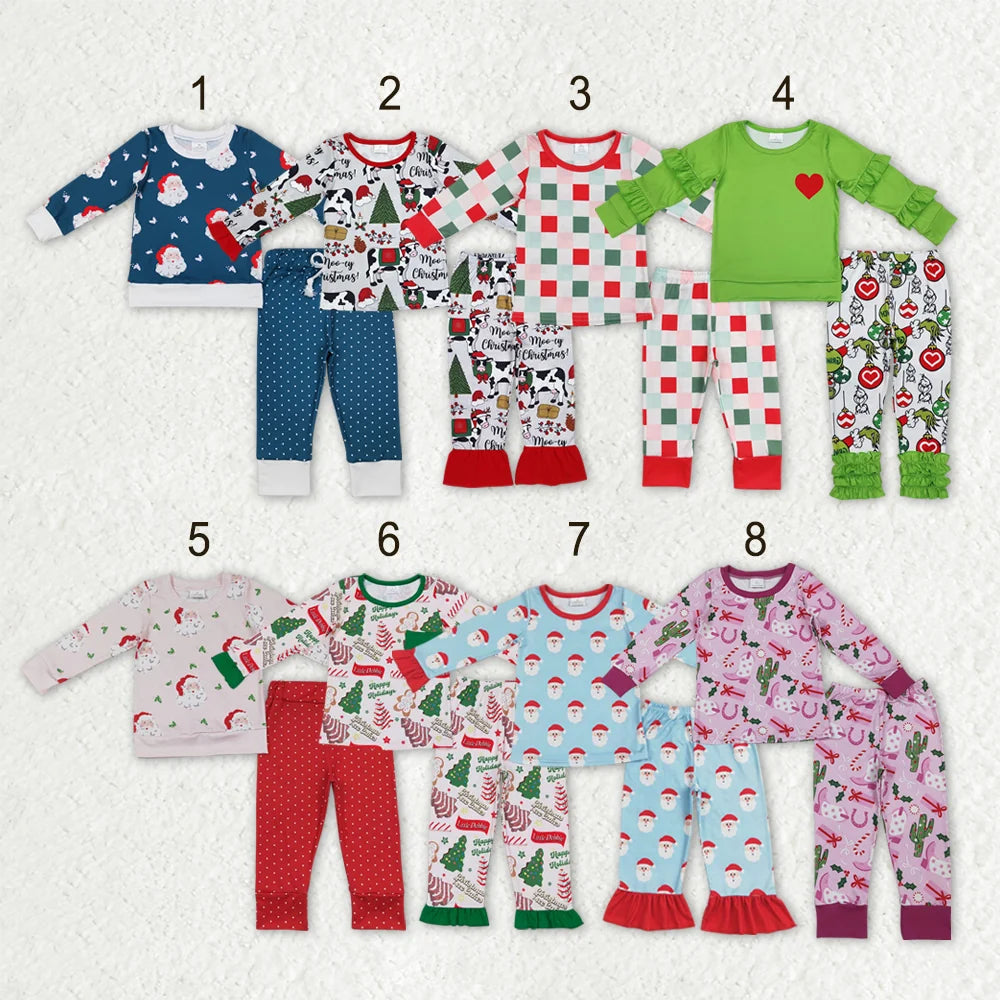 Sibling Baby Girls Christmas Long Sleeve  Top Pants Outfit