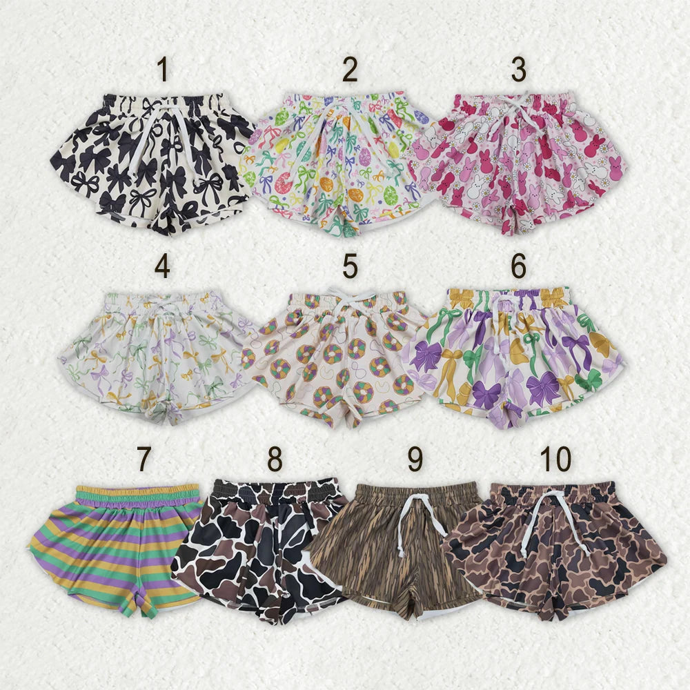 Sibling Toddler Girls Camo Leoaprd Ruffle Shorts Active Bottoms