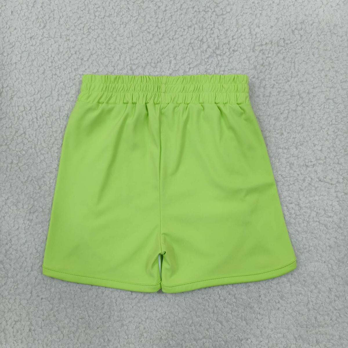 Green Stripes Print Girls Bottom Yoga Shorts