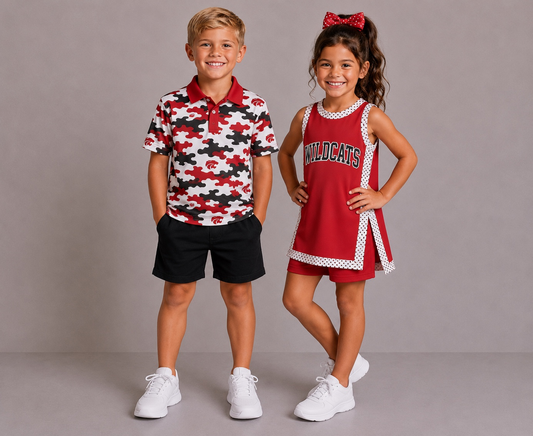 (Custom Design Preorder MOQ 5)  Teams Crosby Cougars Camo Print Boys Girls & Man Clothes Family Matching Wear