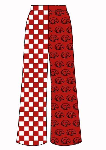 (Custom Design Preorder MOQ 5 Each) Teams Cutter morning star Red Checkerd Kids & Adult Bottom Pants