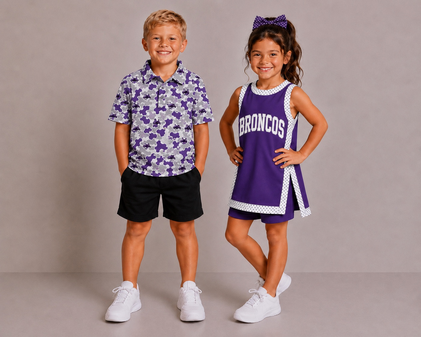 (Custom Design Preorder MOQ 5)  Teams Dayton Broncos Camo Print Boys Girls & Man Clothes Family Matching Wear