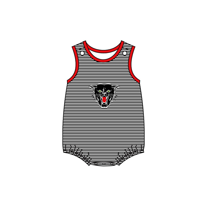 (Custom Design Preorder MOQ 5 ) Teams Dexter Bearcats Stripes Baby Boys Summer Romper