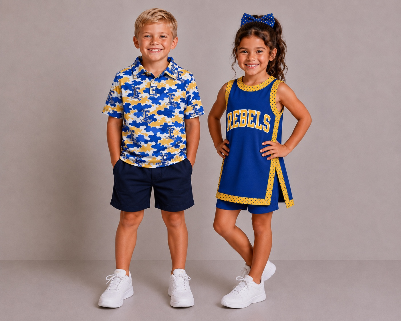(Custom Design Preorder MOQ 5)  Teams Evadale Rebels Camo Print Boys Girls & Man Clothes Family Matching Wear