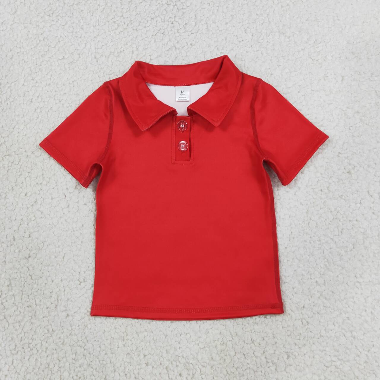 GT1728 Red Active Kids Girls Short Sleeve Yoga Polo Tee Shirts Top