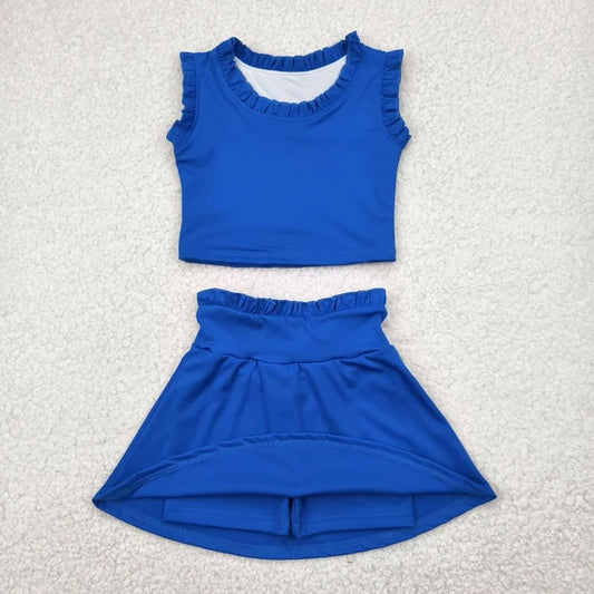 Baby Girls Royal Blue Tank Top with Skort Actie Outfit Yoga Wear