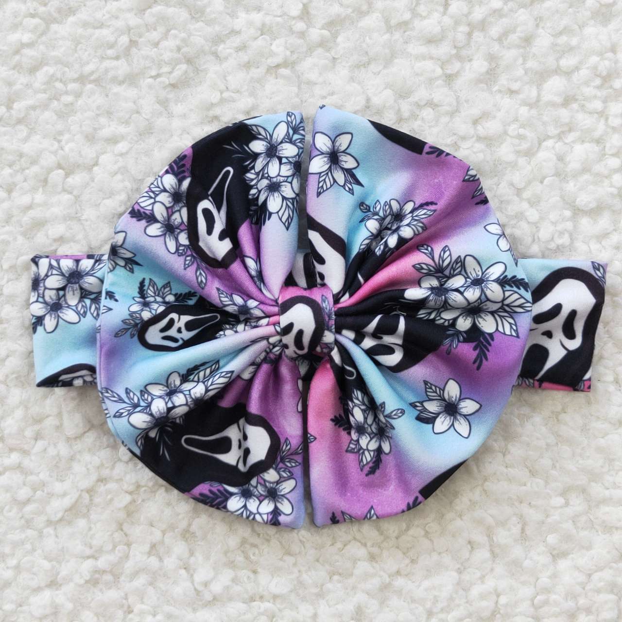 LR0170 SCREAM Flowers White Top Shorts Baby Girls Halloween Bummie Set