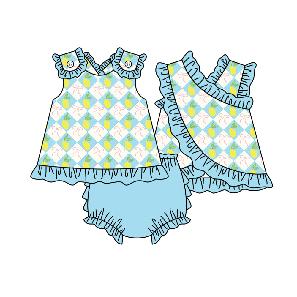 3.26 GBO0521 Baby Girls Lemon Bow Bummie Set Preorder