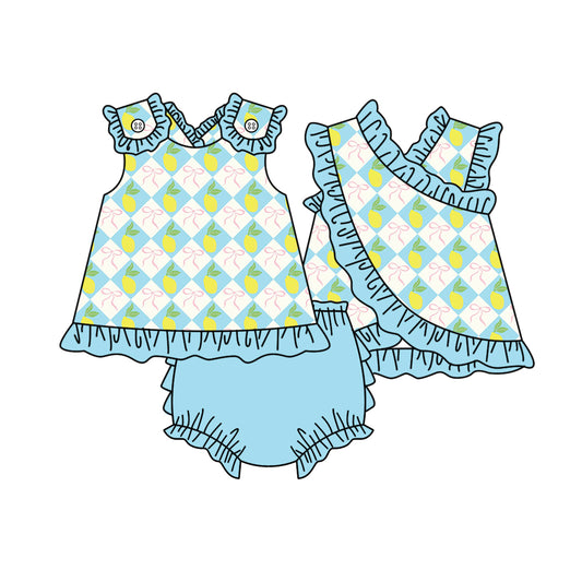 3.26 GBO0521 Baby Girls Lemon Bow Bummie Set Preorder
