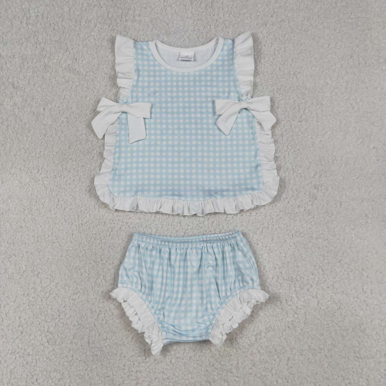 3 Colors Baby GIngham Bummie Set Sibling Wear