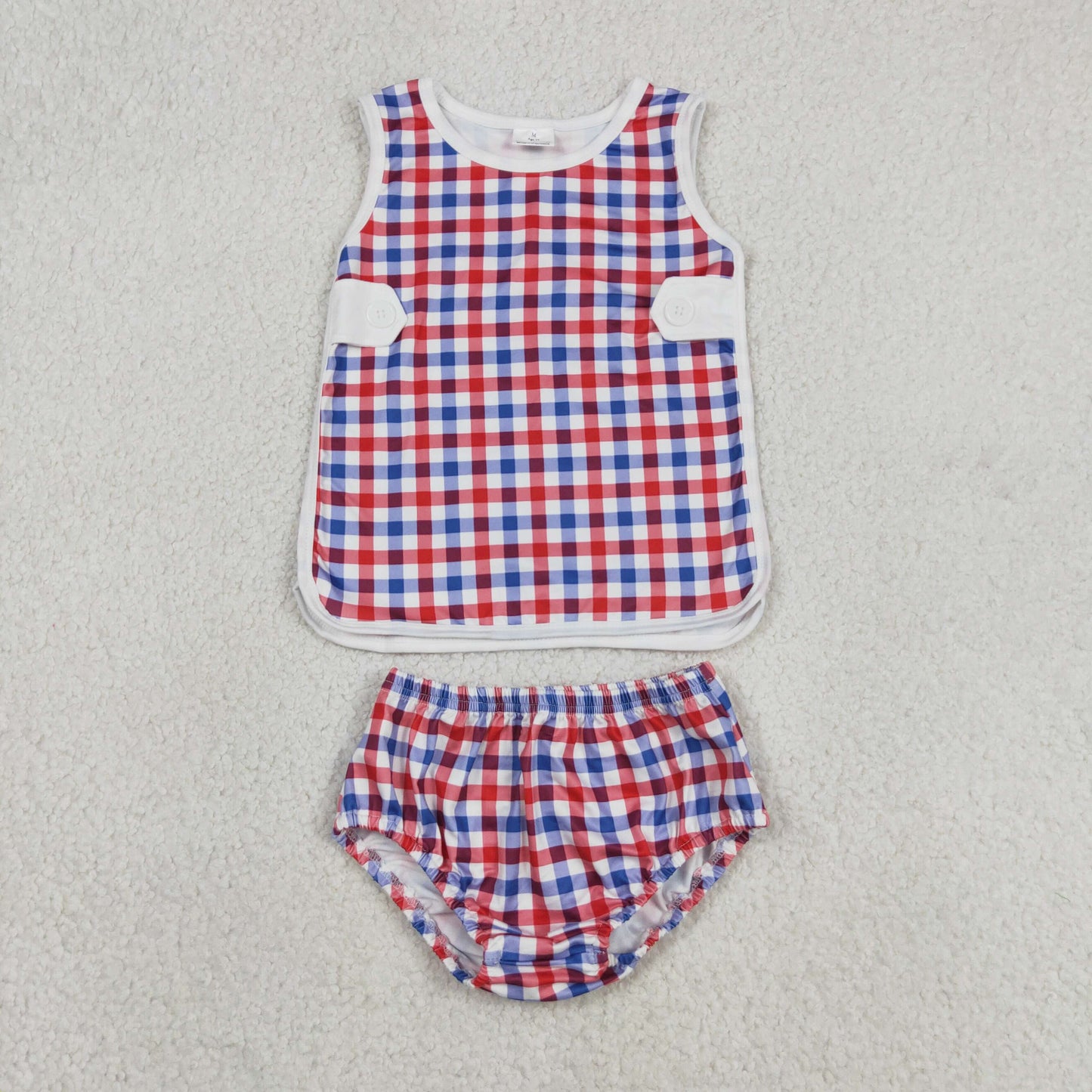 3 Colors Baby GIngham Bummie Set Sibling Wear