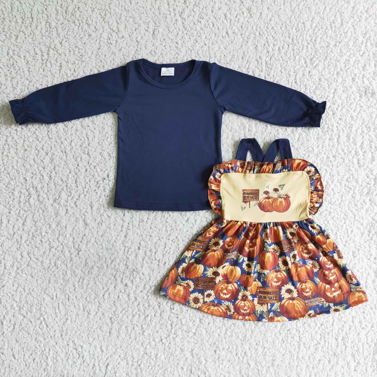 Girls fall pumpkin outfits   GLD0031