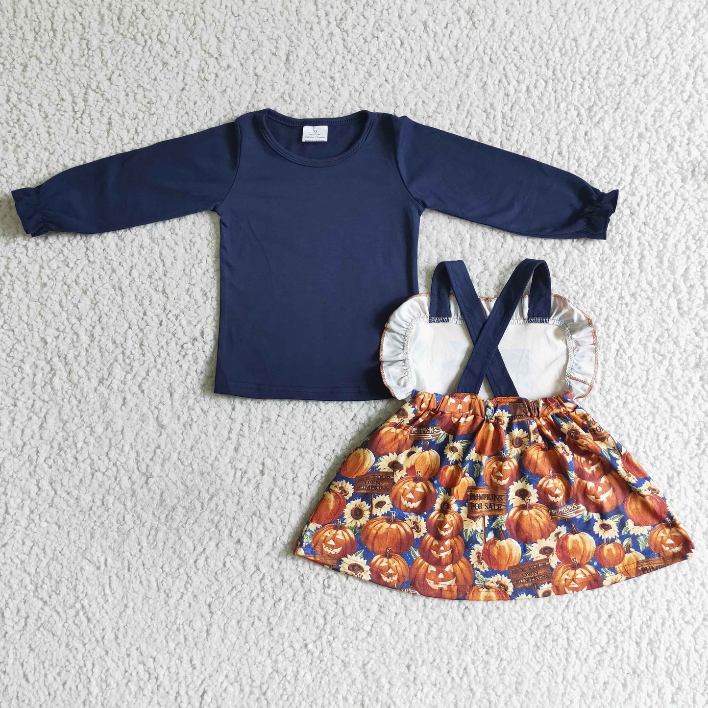 Girls fall pumpkin outfits   GLD0031
