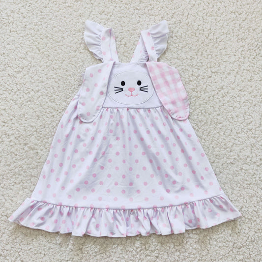 Girls bunny print Easter dress   GLD0173