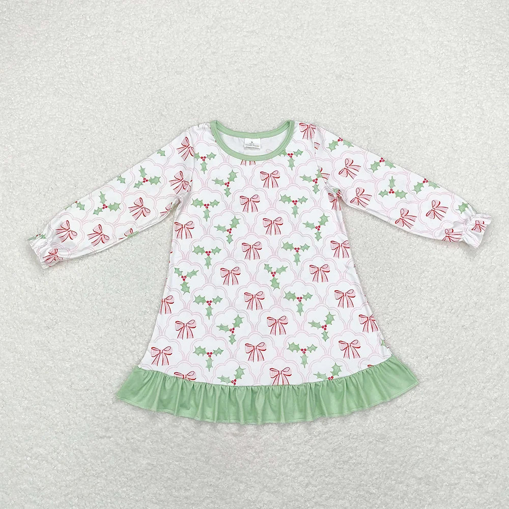 Family Christmas  Holly Bow Mommy and Me Pajamas