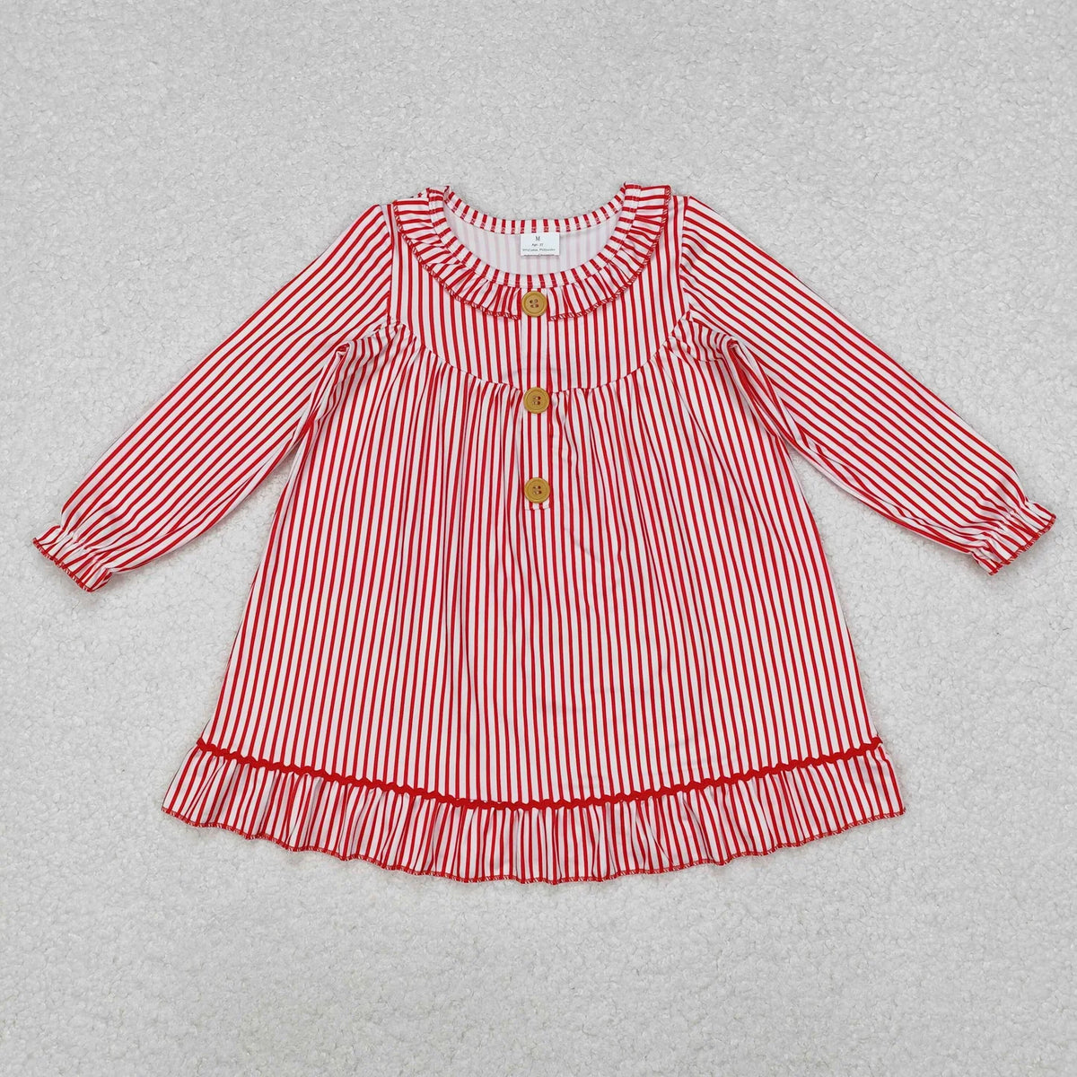 Sibling Toddler Girls Boys Christmas  Red Striped Sleeping Gown Pajama Set