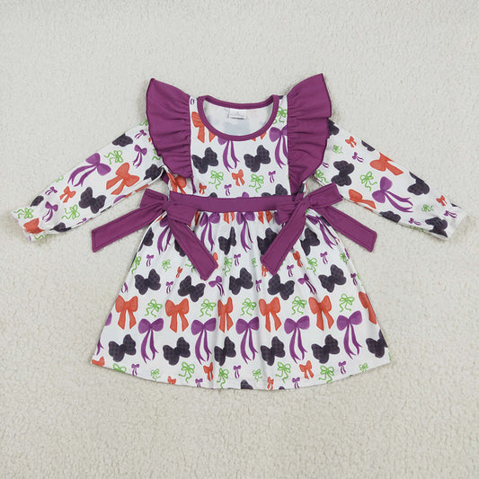 GLD1113 Colorful Bows Girls Halloween Knee Length Dress