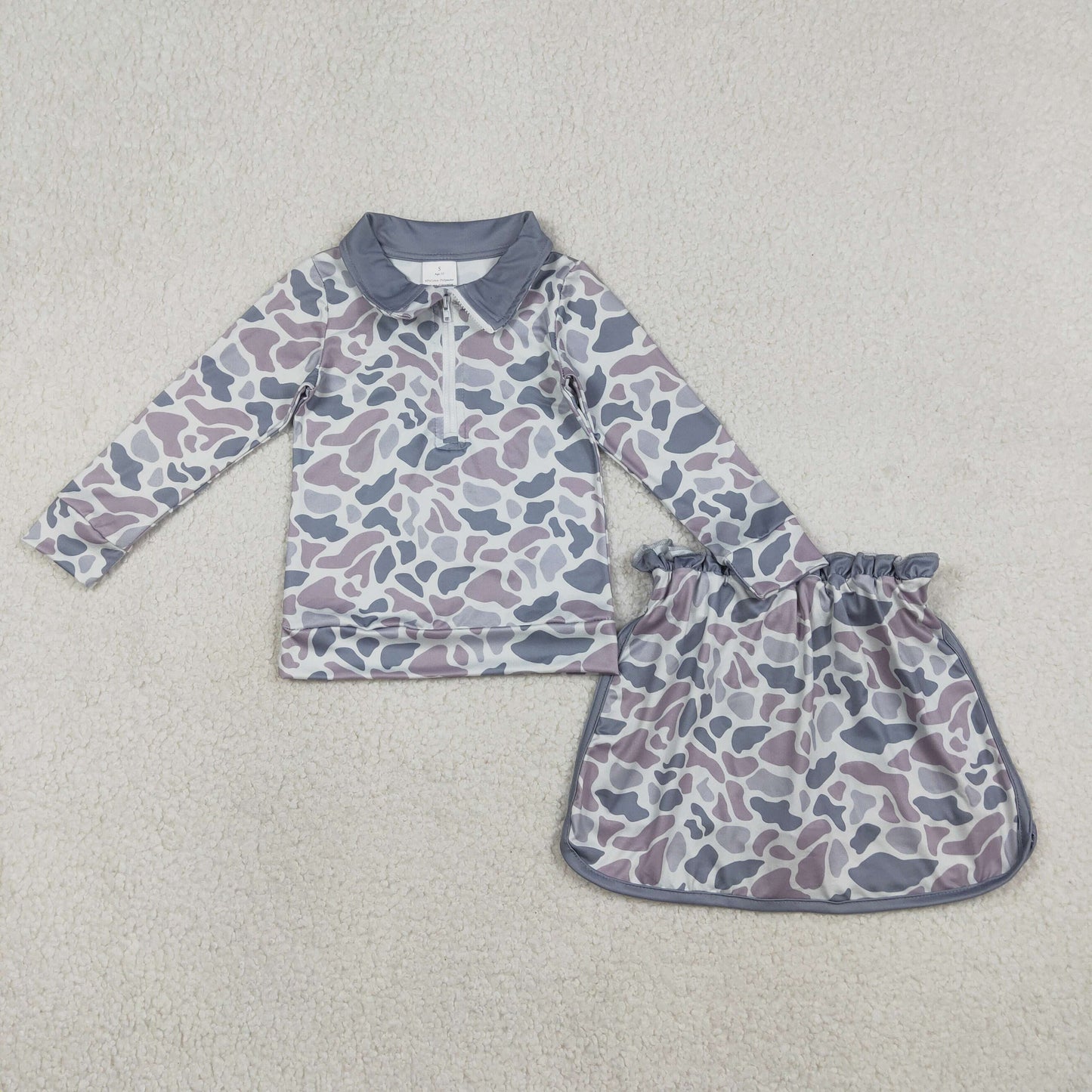 Sibling Baby Girls Southern Camo Zipper Pullover Skirt Shorts Clothes Sets