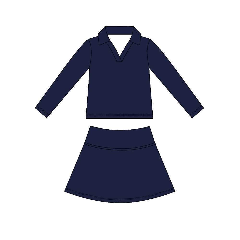 4.15  Navy Pullover  Top with Skort Active Outfit Preorder