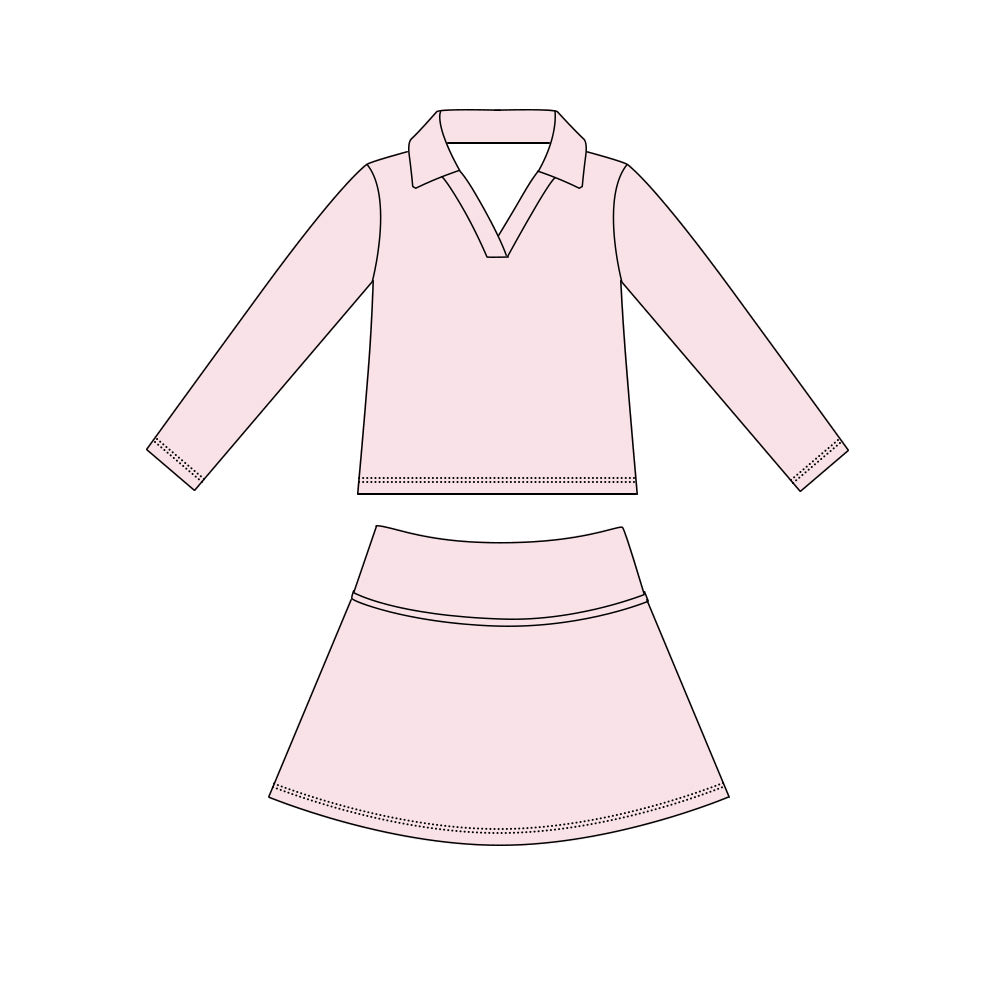 4.15  Pink Pullover  Top with Skort Active Outfit Preorder