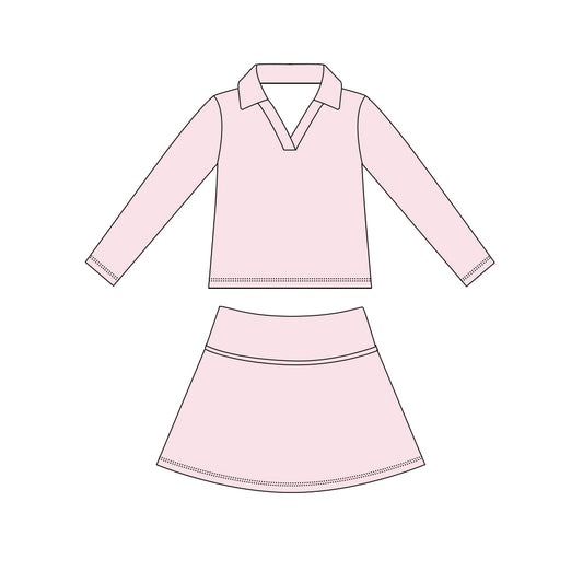 4.15  Pink Pullover  Top with Skort Active Outfit Preorder