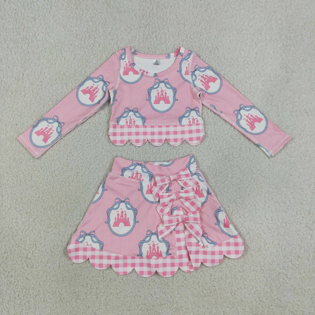 Sibling  Baby Girls Christmas Long Sleeve Top Skort Scallop Active Outfit
