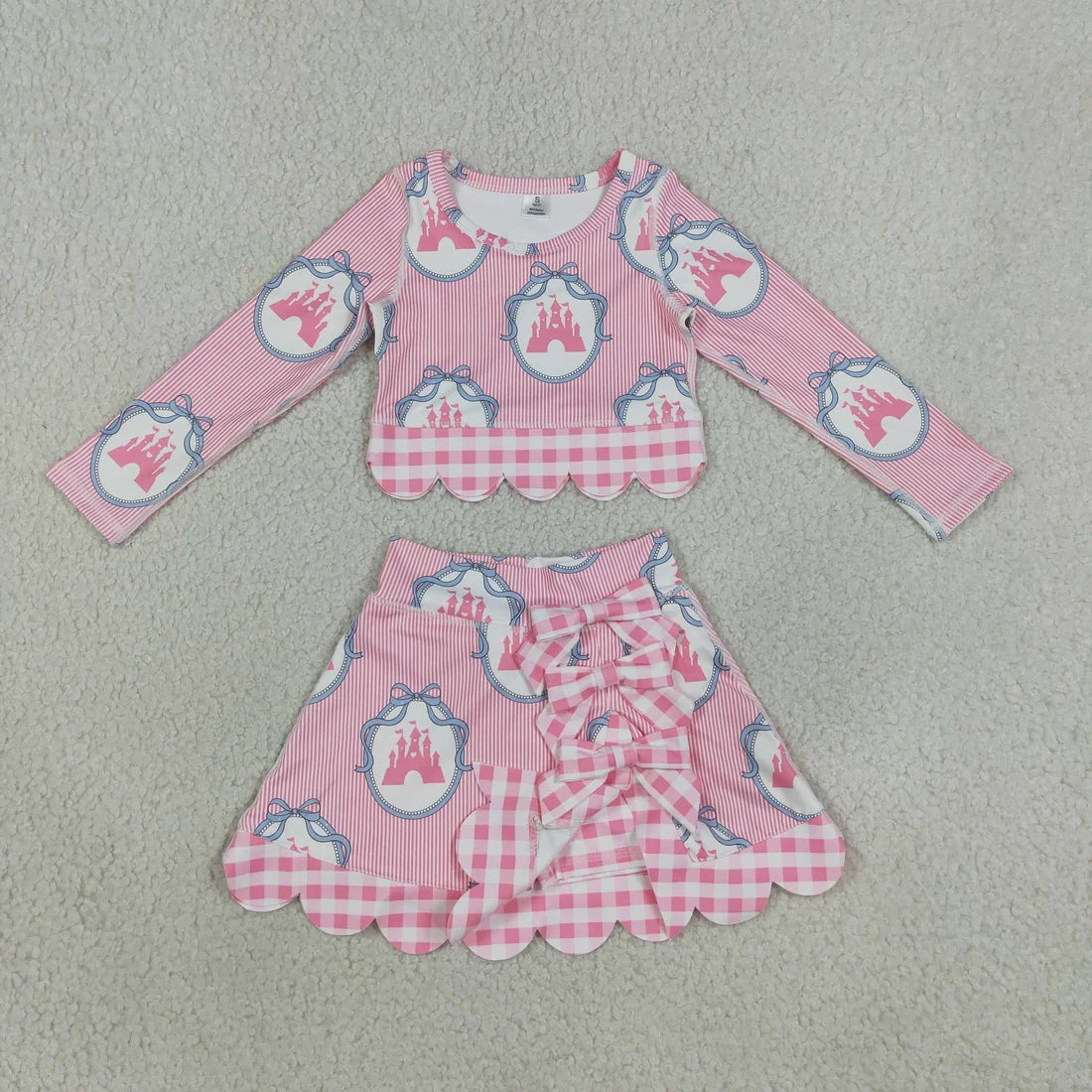 Sibling  Baby Girls Christmas Long Sleeve Top Skort Scallop Active Outfit