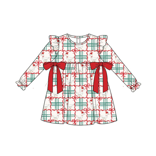 5.20 GLD1639 Baby Girls Christmas Duck Long Sleeve Dress with Bow Preorder
