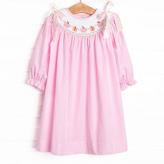 6.18 Preorder GLD1643 Pumpkin Pink Print Girls Fall Dress