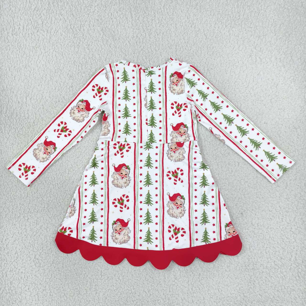 Baby Girls Christmas Santa Long Sleeve Active Dress With Bow