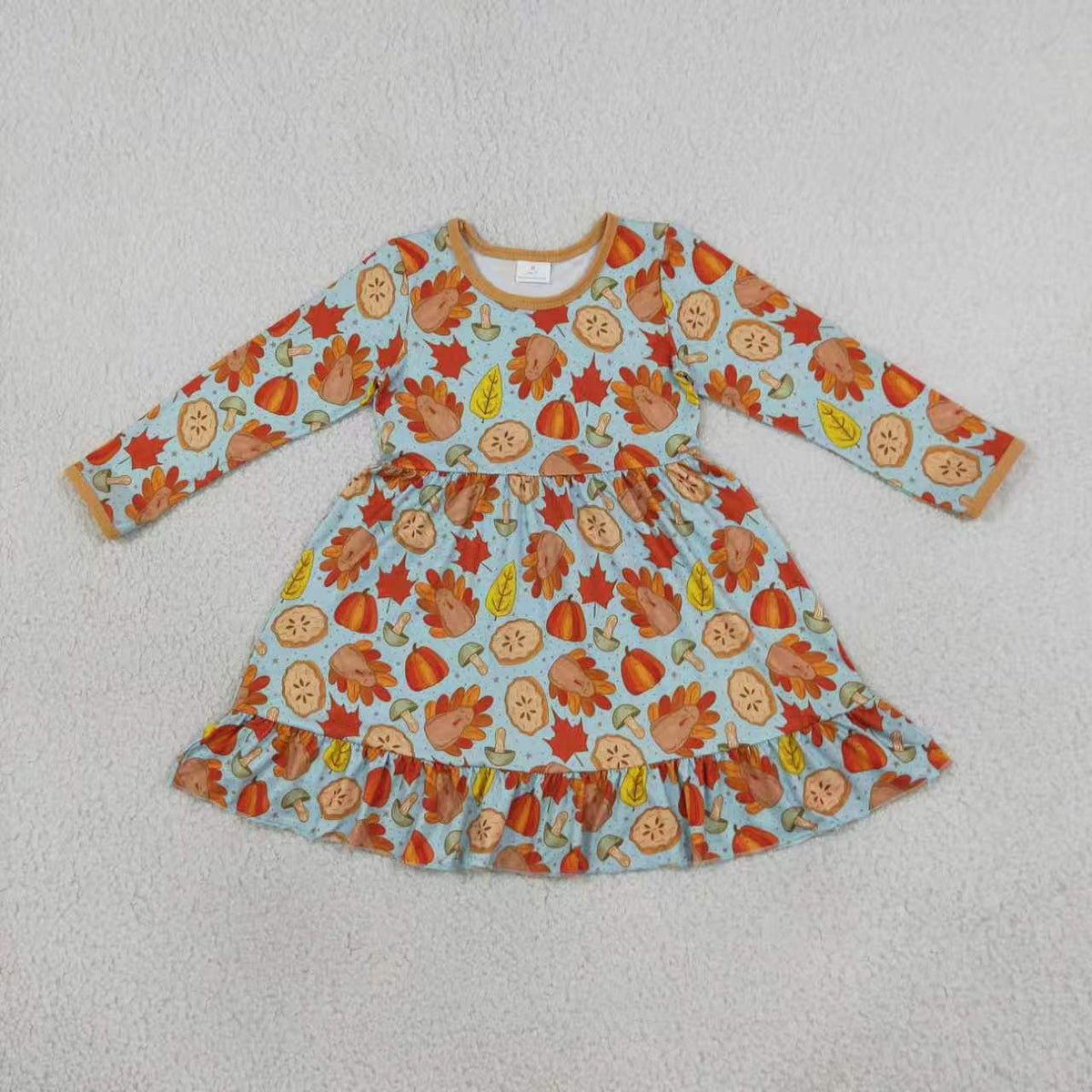 Sibling Kids Girls Thanksgiving Turkey Hoodie Top Outfit and Dress