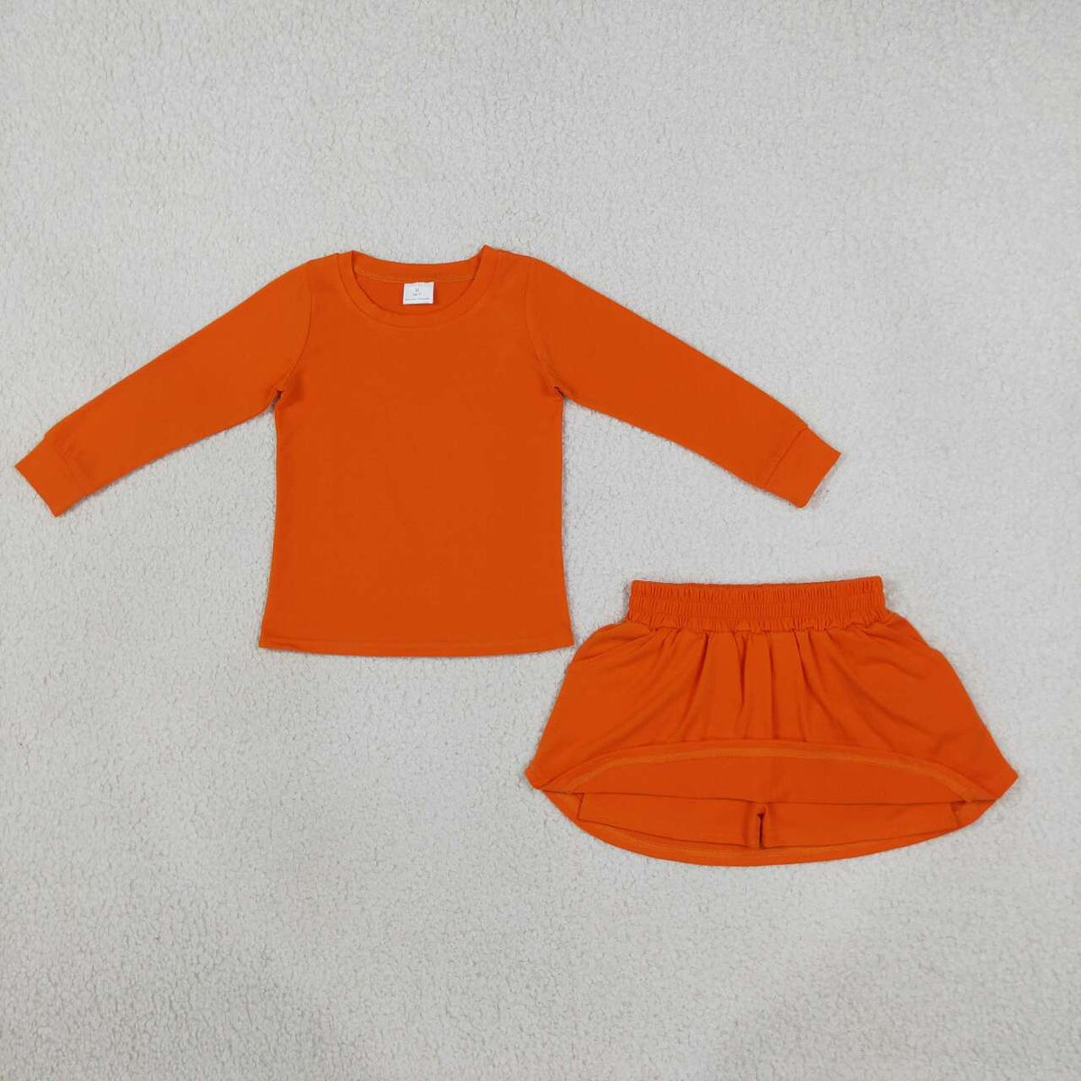 Sibling Kids Girls Cotton Long Sleeve  Top with Skirt Outfit