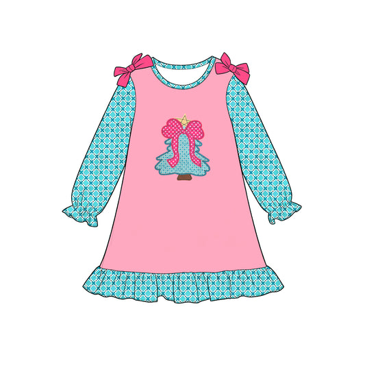 7.23 Preorder Baby Girls Christmas Bell Long Sleeve Dress