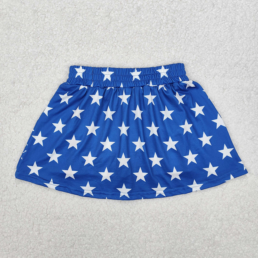GLK0051 Stars Stripes Print Girls 4th of July Bottom Skort