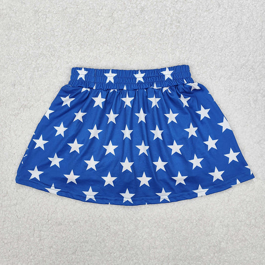 GLK0051 Stars Stripes Print Girls 4th of July Bottom Skort