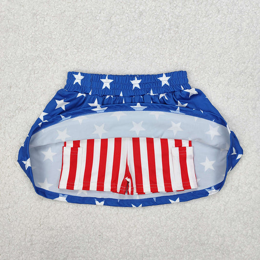 GSD2244 ALL AMERICA BABE Top Stars Skort Baby Girls 4th of July Clothes Sets