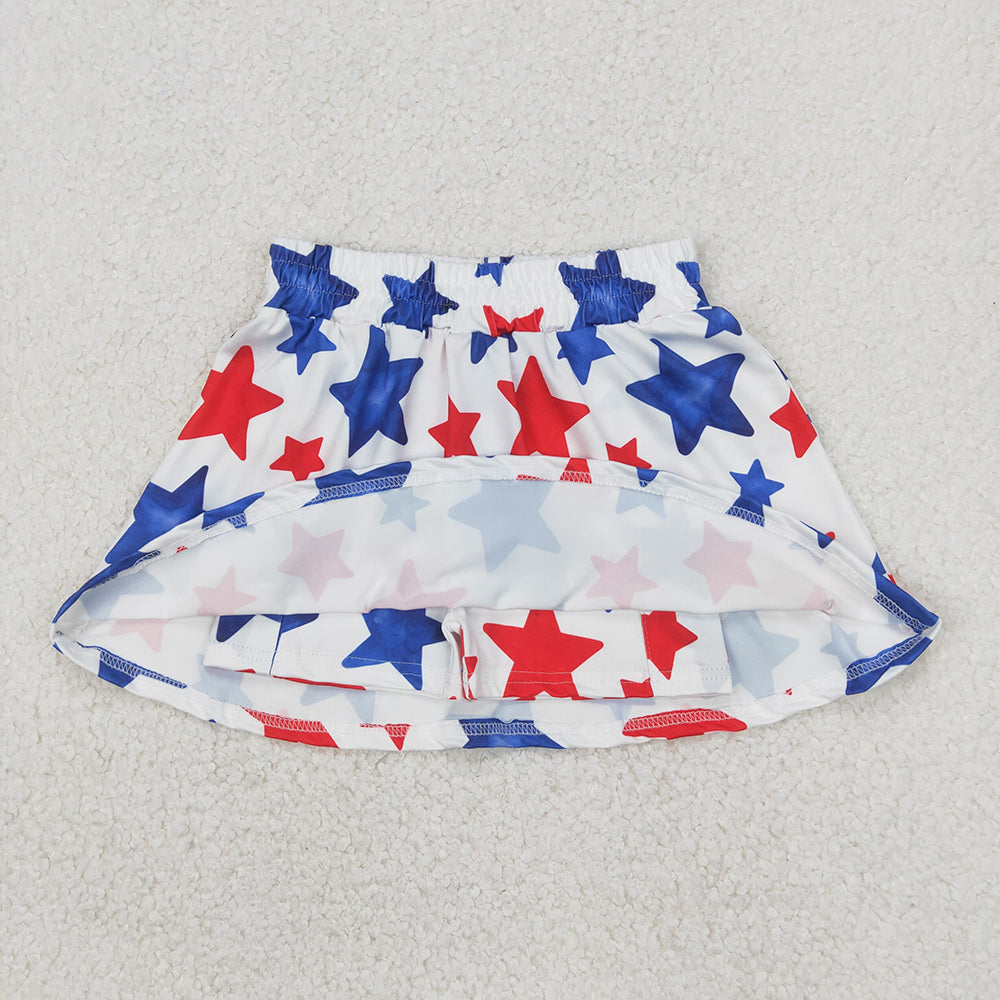 GLK0055 Stars Print Girls 4th of July Bottom Skort
