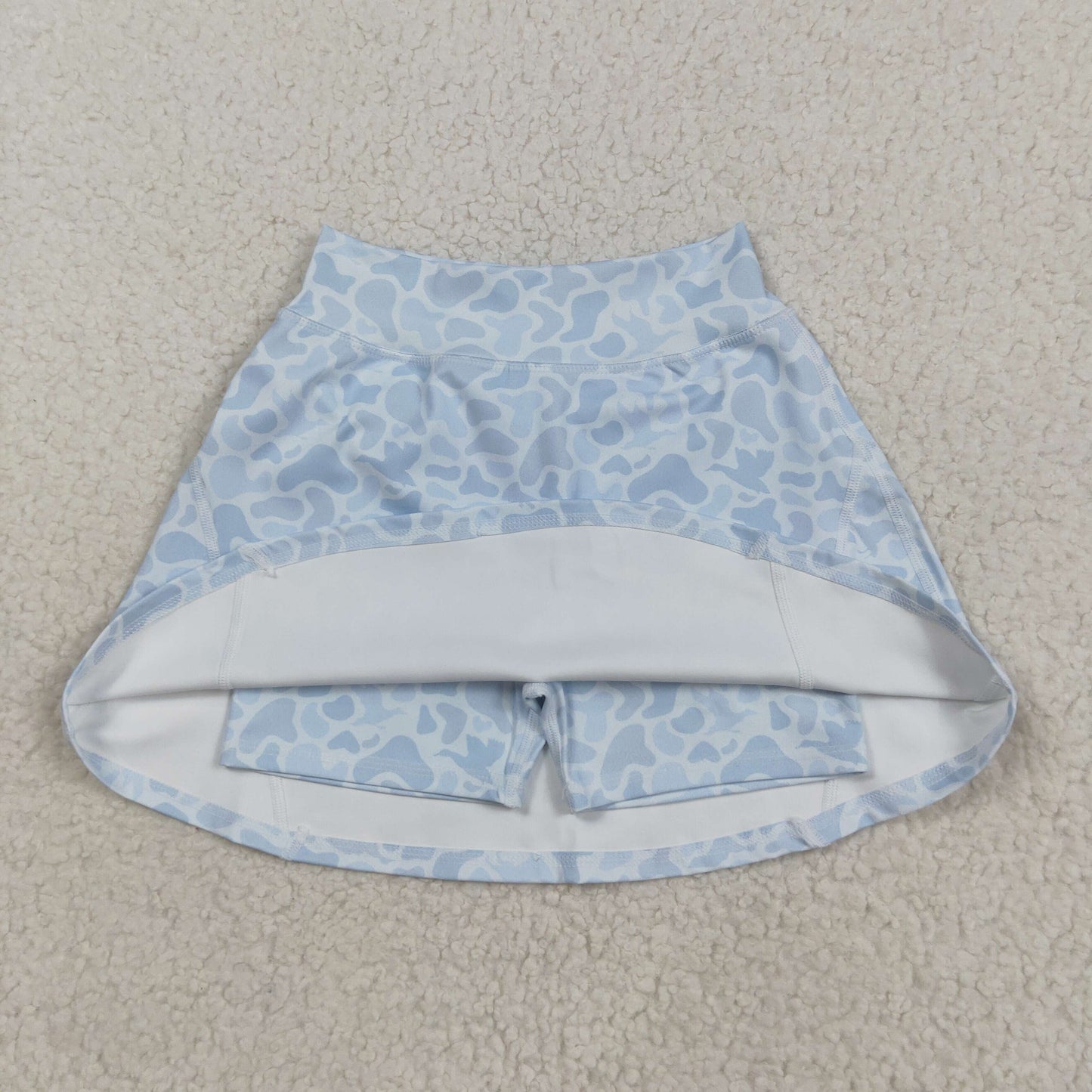 Mama and Me Adult Women Girls Light Grey Camo Yoga Active Skirt Shorts Bottoms