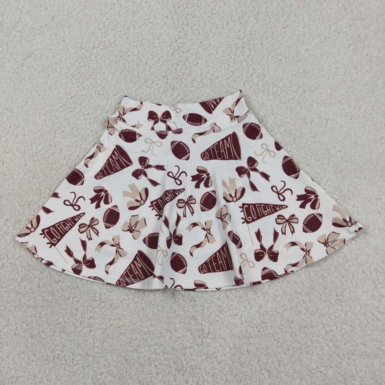 GLK0139 Go Team Wine Bows Girls Bottom Yoga Skirts